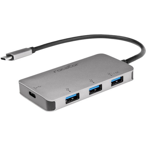 Rocstor Y10A254-A1 USB/Firewire Adapters Rocstor Premium Usb-c To Usb-a Hub With 100w Power Delivery - Usb 3.1 Type C - Portable - 4 Usb Port Y10a254a1 810606035227