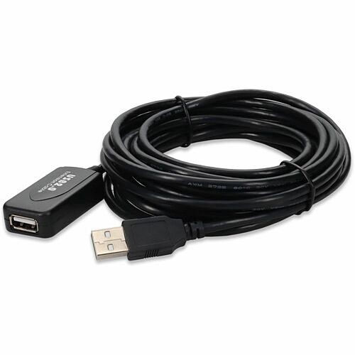 Addon USBEXTAA50A Cables Addon 50ft Active Usb 2.0 (a) Male To Female Black Cable - 50 Ft Usb Data Transfer Cable For Usb Cha 195285073082