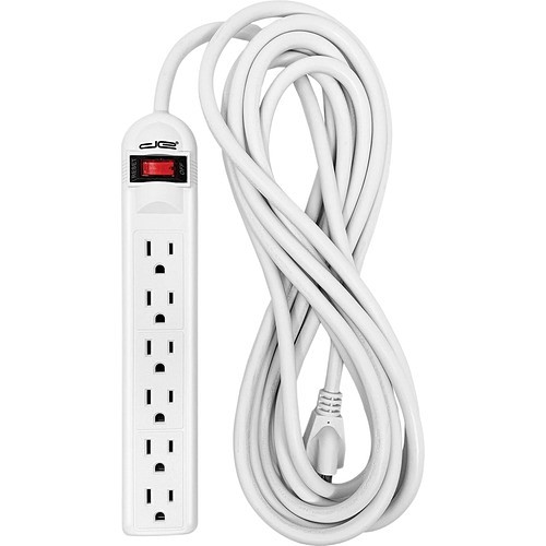 Digital Energy DE6OSP-15FT Surge Protectors Digital Energy World 6-outlet Surge Protector Power Strip With 15-foot Cord (white) - 6 X Ac Power - De6osp15ft 812376041965