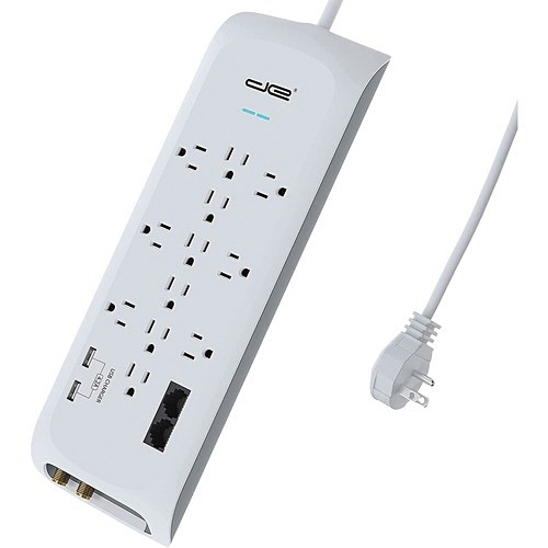 Digital Energy DEE1-1122 Surge Protectors Digital Energy World 12-outlet Surge Protector Power Strip With 2 Usb Ports (white, 6-foot Cord) - 1 Dee11122 840140392616