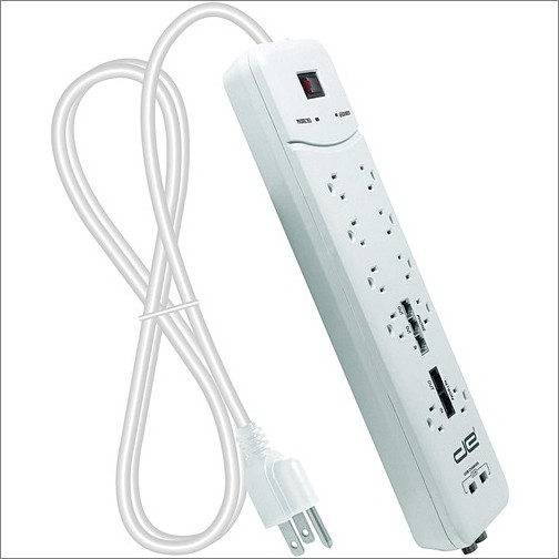 Digital Energy DSS5-1022-WHT Surge Protectors Digital Energy World 12-outlets Surge Suppressor/protector - 10 X Ac Power, 2 X Usb - 1875 Va - 3500 Dss51022wht 812376043921