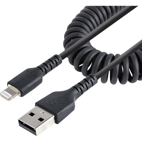Startech RUSB2ALT1MBC Cables Startech.com 1m (3ft) Usb To Lightning Cable, Mfi Certified, Coiled Iphone Charger Cable, Black, Dur 065030893473
