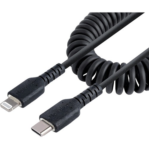 Startech RUSB2CLT50CMBC Cables Startech.com 50cm / 20in Usb C To Lightning Cable, Mfi Certified, Coiled Iphone Charger Cable, Black 065030893640