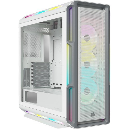 Corsair CC-9011231-WW Computer Cases Corsair Icue 5000t Rgb Tempered Glass Mid-tower Atx Pc Case - White - Mid-tower - White - Tempered G Cc9011231ww 840006645160