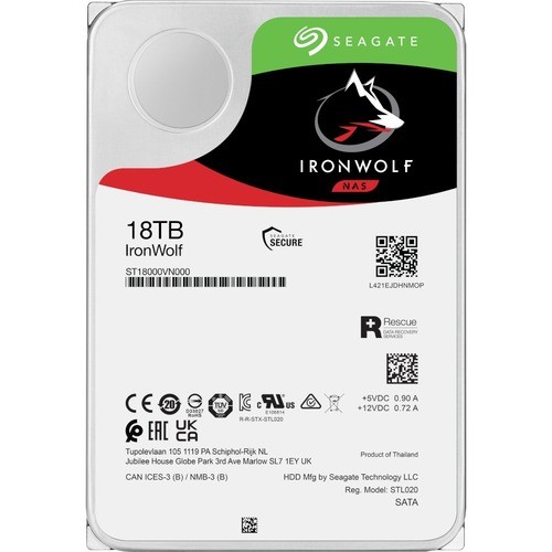 Seagate ST18000VN000 Hard Drives Seagate Ironwolf St18000vn000 18 Tb Hard Drive - 3.5" Internal - Sata (sata/600) - Conventional Magn 763649146224
