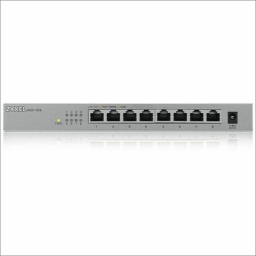 Zyxel MG108 Switches & Bridges Zyxel Mg-108 Ethernet Switch - 5 Ports - 2.5 Gigabit Ethernet - 2.5gbase-t - 2 Layer Supported - 12. 760559127862