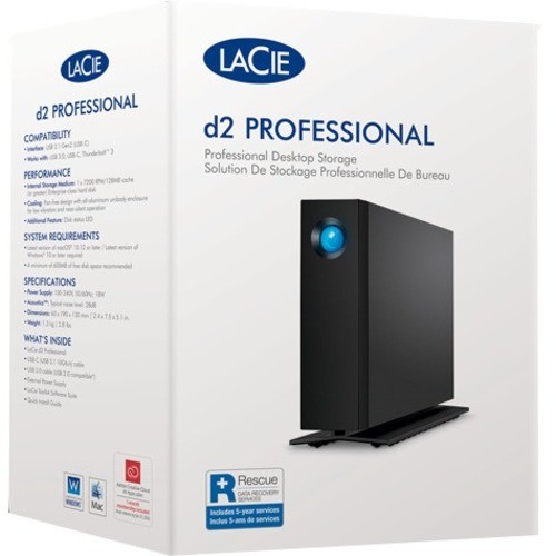 Seagate STHA20000800 Hard Drives Lacie D2 Professional Stha20000800 20 Tb Desktop Hard Drive - 3.5" External - Sata (sata/600) - Usb  763649173398