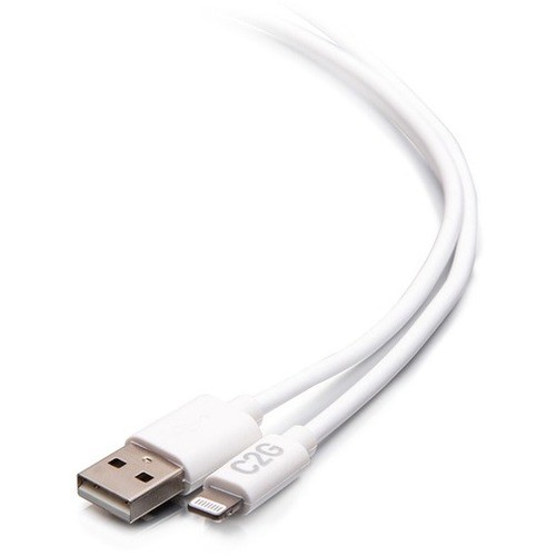 C2g C2G29907 Cables C2g 10ft Usb A To Lightning Cable - Charge And Sync Cable - White - 10 Ft Lightning/usb Data Transfer/ 757120299073