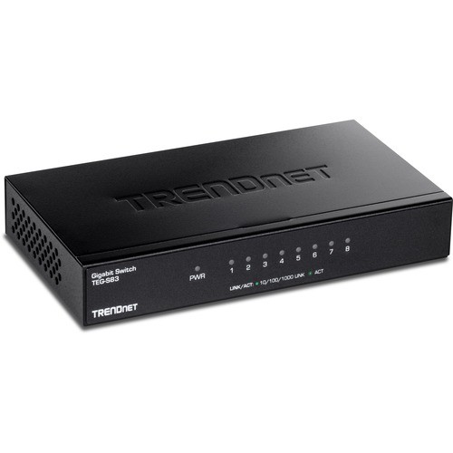 Trendnet TEG-S83 Switches & Bridges Trendnet 8-port Gigabit Desktop Switch, Teg-s83, 8 X Gigabit Rj-45 Ports, Ethernet Splitter, 16gbps  Tegs83 710931140798
