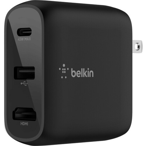 Belkin AVC010TTBK Power Adapters Belkin 45w Pd Charger Compatible With Compact Docking Station For Travel With Pd Charging, Hdmi Adap 745883825233