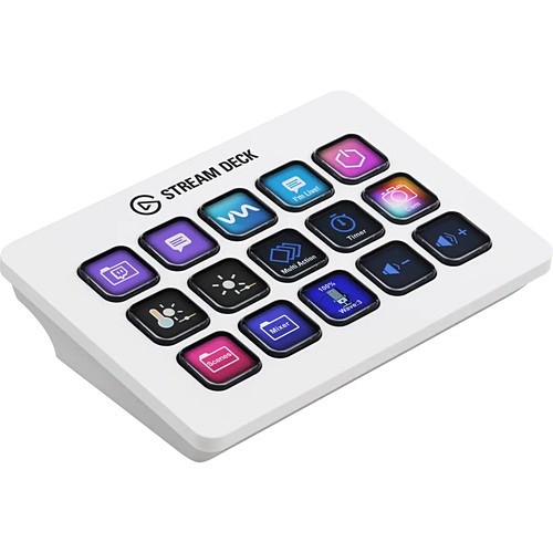 Corsair 10GBA9911 Keyboards & Keypads Elgato Stream Deck Mk.2 - White - Cable Connectivity - Usb 2.0 Interface - 15 Key - Pc, Mac - White  840006654209