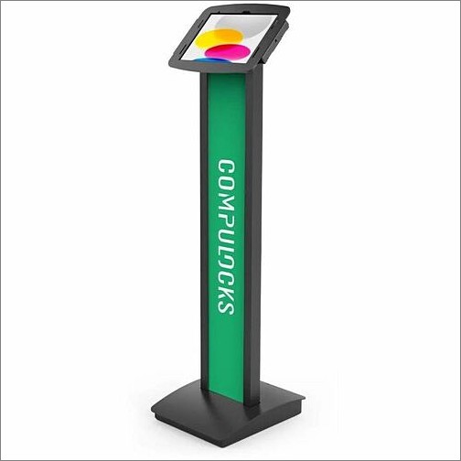 Maclocks 140B580SPSB Stands & Cabinets Compulocks Surface Pro 8-9 Space Enclosure Brandable Floor Stand Black - High-grade Aluminum Enclosu 819472025905