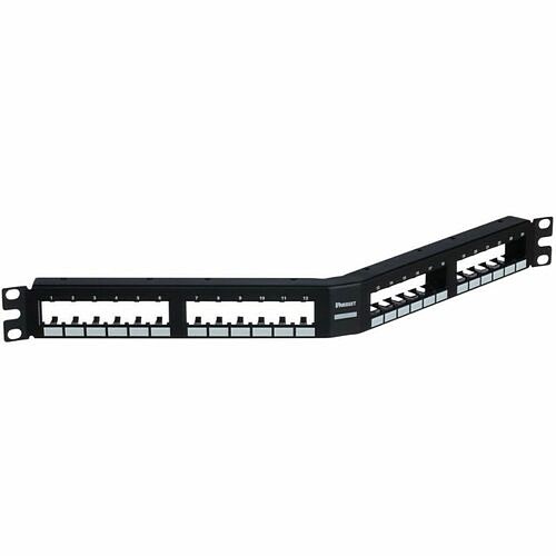 Panduit CPPA24FM6BL Patch Panels Pannet Mini-com, Angled,unshielded, Patch Panel, 24 Port, 1 Ru, Black - 24 Port(s) - 1u High - Black 