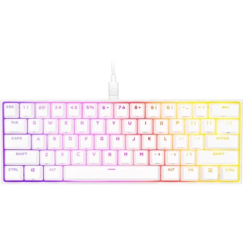 Corsair CH-9194114-NA Keyboards & Keypads Corsair K65 Rgb Mini 60% Mechanical Gaming Keyboard - Cherry Mx Speed - White - Cable Connectivity - Ch9194114na 840006636946