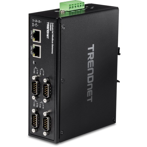 Trendnet TI-M42 Terminal & Device Servers Trendnet 4-port Fast Ethernet Industrial Modbus Gateway, 4 X Serial Db-9 Ports, 2 X Fast Ethernet Po Tim42 710931162189