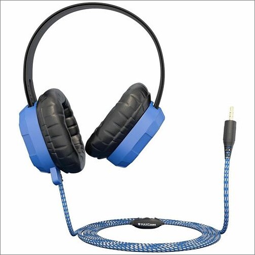 Maxcases MC-HPX-BLU Headsets/Earsets Maxcases Extreme Headset W/braided Cable, Inline Volume Control, Built-in Microphone, 3.5mm Connecto Mchpxblu 850035320327