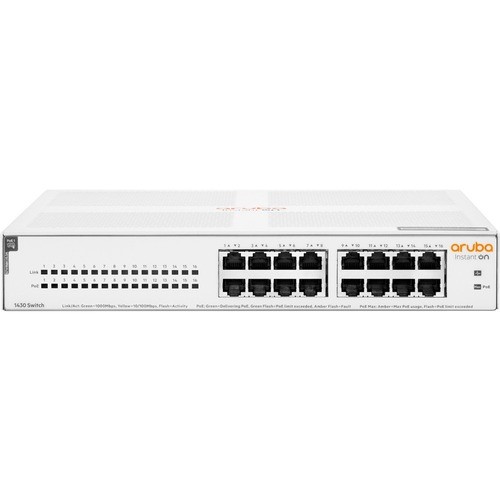 Hp R8R48A#ABA Switches & Bridges Hpe Instant On 1430 16g Class4 Poe 124w Switch - 16 Ports - Gigabit Ethernet - 10/100/1000base-t - 2 R8r48aaba 190017602196
