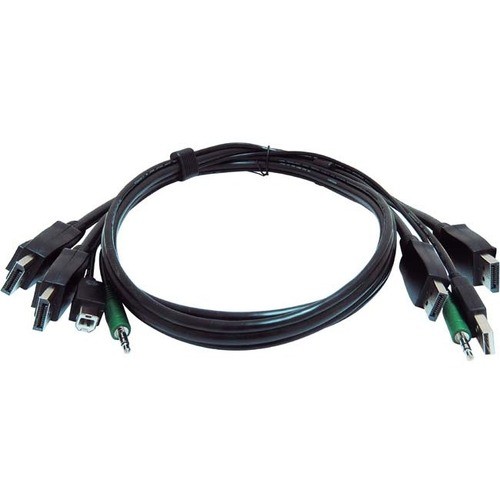 Black Box SKVMCBL-2DP-10 Cables Black Box Secure Kvm Cable - Each End (1) Usb, (1) Or (2) Displayport, (1) 3.5mm Audio - 10 Ft Kvm C Skvmcbl2dp10 