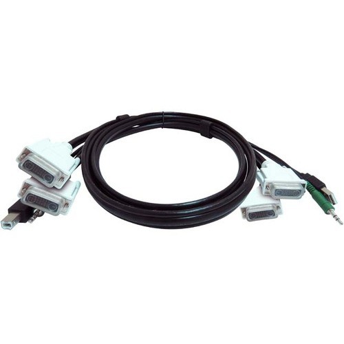 Black Box SKVMCBL-2DVI-06TAA Cables Black Box Secure Kvm Cable - Each End (1) Usb, (1) Or (2) Dual-link Dvi, (1) 3.5mm Audio - 6 Ft Kvm  Skvmcbl2dvi06taa 