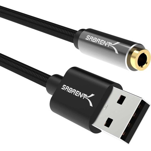 Sabrent CB-UA35 Cables Sabrent Usb Type-a To 3.5mm Audio Jack Active Adapter 20" Cable - 1.67 Ft Mini-phone/usb Audio Cable Cbua35 840025253339