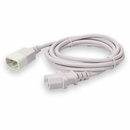 Addon ADD-C132C1418AWG4FTWE Power Cords Addon 4ft C13 Female To C14 Male 18awg 100-250v At 10a White Power Cable - 18 Gauge - 120 V Ac / 10  Addc132c1418awg4ftwe 195285636195