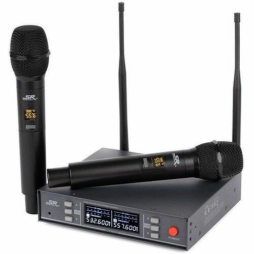Monoprice 600059 Wireless Microphone Systems Monoprice Stage Right 200-channel Uhf Dual Handheld Wireless Microphones System - 590 Mhz To 890 Mhz 889028178409