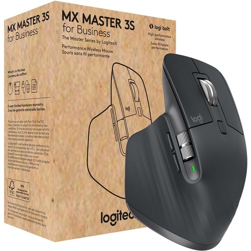 Hele tiden Resultat service Logitech MX Master 3S for Business - Full-size Mouse - Darkfield - Wireless  - Bluetooth - Yes - Graphite - USB Type A - 8000 dpi - Scroll Wheel - 7  Button(s) - Right-handed Only 910-006581 097855176394