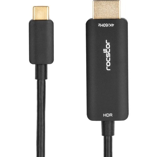 Rocstor Y10C481-B1 Cables Rocstor Usb-c To Hdmi Video Cable 4k/60hz - Usb Type-c To Hdmi - M/m - 3 Ft Hdmi/usb-c A/v Cable For Y10c481b1 810606037481