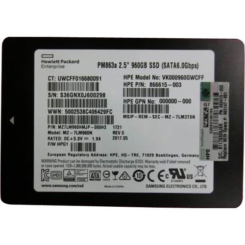 Hp 882147-001 Uncategorized Hp 960gb 2.5 Inch 6gb/s Sata   Internal - Solid State Drive (882147-001) 882147001 