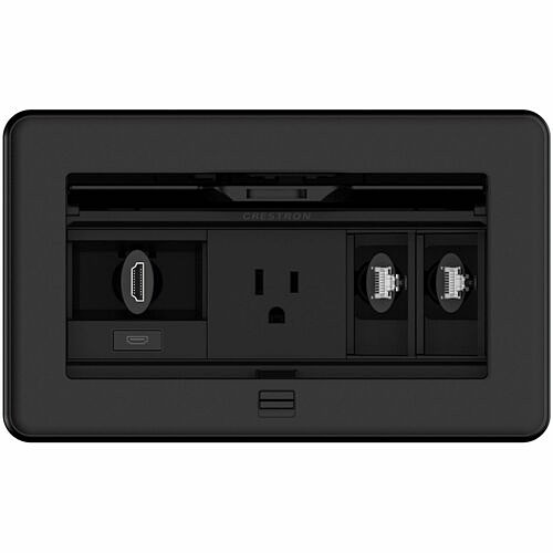 Crestron FT2-202-MECH-PTL-B Cable Management Crestron Fliptop Ft2-202-mech-ptl-b Ft2 Cable Protection - Pass-through Lid - Black - Metal Ft2202mechptlb 