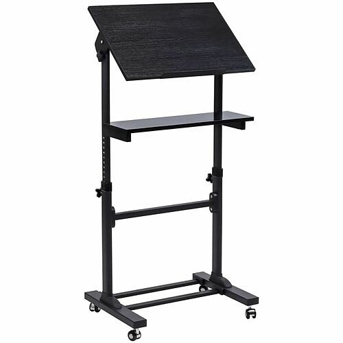 Mount-It MI-7941 Tables & Desks Mount-it! Mobile Lectern Stand Up Desk - Rectangle Top - 88 Lb Capacity - Height Adjustable - 40.50" Mi7941 713012040048