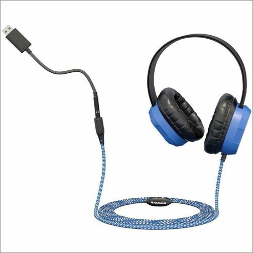 Maxcases MC-HPX-USBA Connector Adapters Extreme Headset W/braided Cable, Inline Volume Control And Built-in Microphone W (mc-hpx-usba) Mchpxusba 850035320419