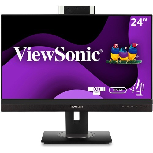 Viewsonic VG2456V Monitors Viewsonic Vg2456v 24 Inch 1080p Video Conference Monitor With Webcam, 2 Way Powered 90w Usb C, Docki 766907018950