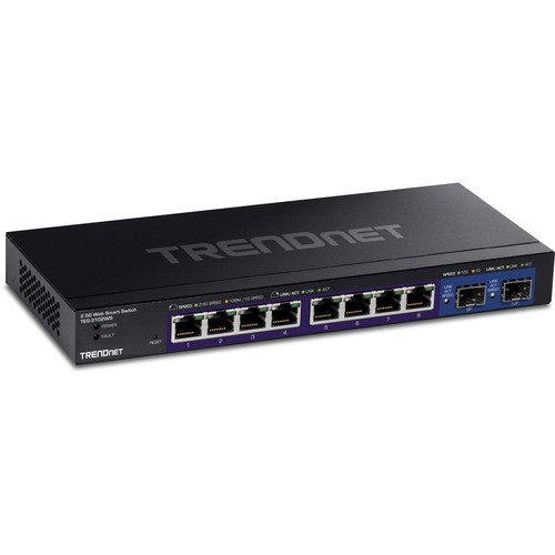 Trendnet TEG-3102WS Switches & Bridges Trendnet 10-port Multi-gig Web Smart Switch, 8 X 2.5gbase-t Ports, 2 X 10g Sfp+ Slots, Metal Housing Teg3102ws 710931140910