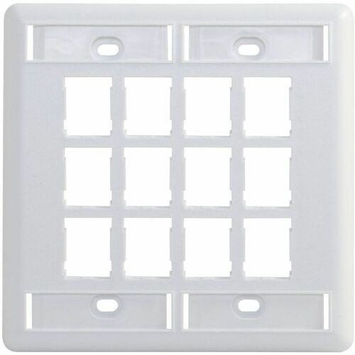 C2g 403HDJ212-88 Faceplates & Mounting Boxes Ortronics Hdj 12 Port Double Gang Faceplate, With Label Field, Cloud White - 12 X Socket(s) - 2-gang 403hdj21288 662875834939