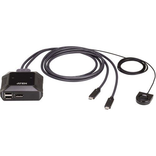 Aten US3312 KVM Switchboxes Aten 2-port 4k Displayport Usb-c Cable Kvm Switch With Remote Port Selector - 2 Computer(s) - 1 Loca 672792013737