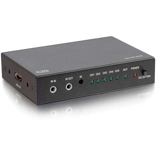 C2g CG41397 System Selectors Hdmi Selector Switch - 5-port - 4k 60hz - Black 0757120413974