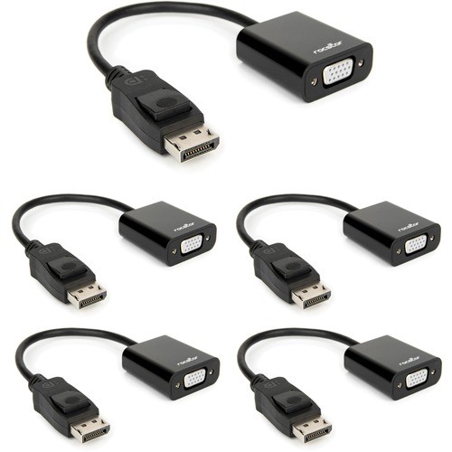 Rocstor Y10A102-B1-5PK Connector Adapters Rocstor Displayport/vga Video Adapter - 5 Pack - 15-pin Hd-15 Vga Female - 1920 X 1200 Supported - B Y10a102b15pk 