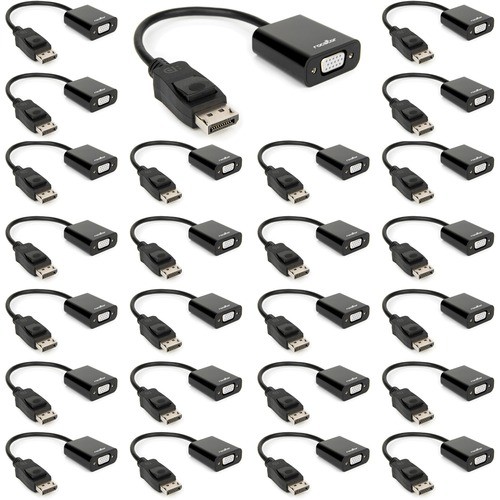 Rocstor Y10A102-B1-25PK Connector Adapters Rocstor Premium Displayport To Vga Adapter Hd - 25 Pack - 1 X Displayport 1.1a Digital Audio/video - Y10a102b125pk 