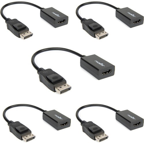 Rocstor Y10A101-B1-5PK Connector Adapters Rocstor Displayport/hdmi Audio/video Adapter - 5 Pack - 1 X 20-pin Displayport 1.1a Digital Audio/vi Y10a101b15pk 0853920000342