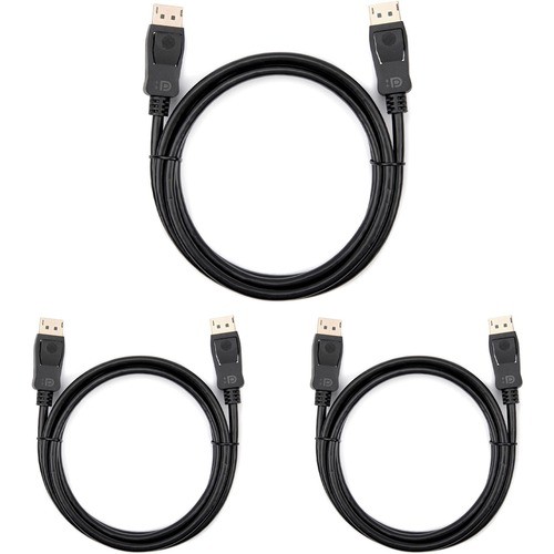 Rocstor Y10C235-B1-3PK Cables Rocstor 6ft Displayport 1.2 Cable M/m - Dp 4k (3-pack) - 6 Ft Displayport A/v Cable For Audio/video  Y10c235b13pk 