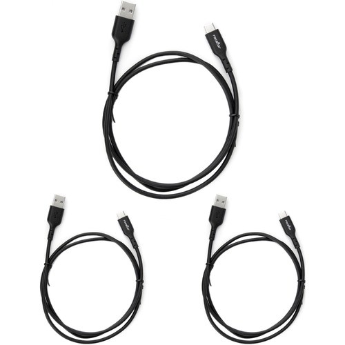 Rocstor Y10C144-B1-3PK Cables Rocstor Premium Usb Data Transfer Cable (3-pack) - 3 Ft Usb/usb-c Data Transfer Cable For Computer,  Y10c144b13pk 