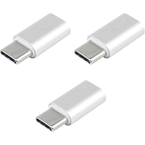Rocstor Y10A206-A1-3PK Connector Adapters Rocstor Premium Usb 2.0 Hi-speed Adapter, Usb-c To Usb Micro-b (m/f) (3-pack) - 3 Pack - 1 X Usb 2.0 Y10a206a13pk 081060603868