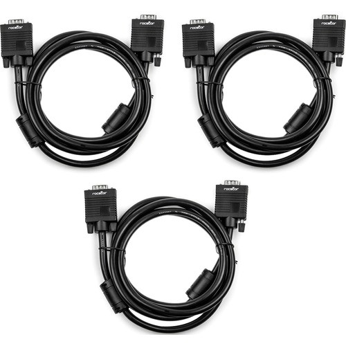 Rocstor Y10C138-B1-3PK Cables Rocstor Premium High-resolution Svga/vga Monitor Cable (3-pack) - 6 Ft Vga Video Cable For Monitor,  Y10c138b13pk 