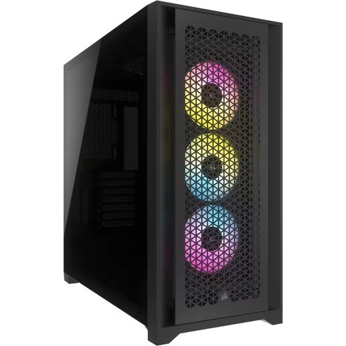 Corsair CC-9011242-WW Computer Cases Corsair Icue Computer Case - Mid-tower - Black - Tempered Glass, Steel, Plastic - 6 X Bay - 3 X 4.72 Cc9011242ww 840006694342