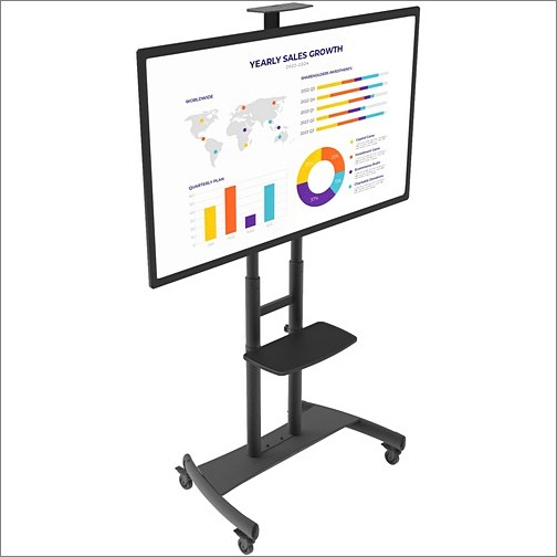 Kanto MTM86PL Carts & Dollies Kanto Mtm86pl Rolling Tv Cart - 200 Lb Capacity - 4 Casters - 3" Caster Size - Solid Steel, Steel, P 800152721057