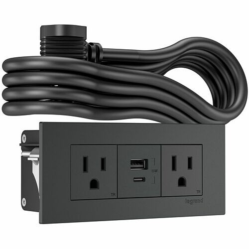 Middle Atlantic F3RUR6PRGC Power/Data Outlets Wiremold Dash Series 3-cube Fpc - Graphite - 2 X Power Receptacles - 15 A Recessed Mount - Graphite  786776197020