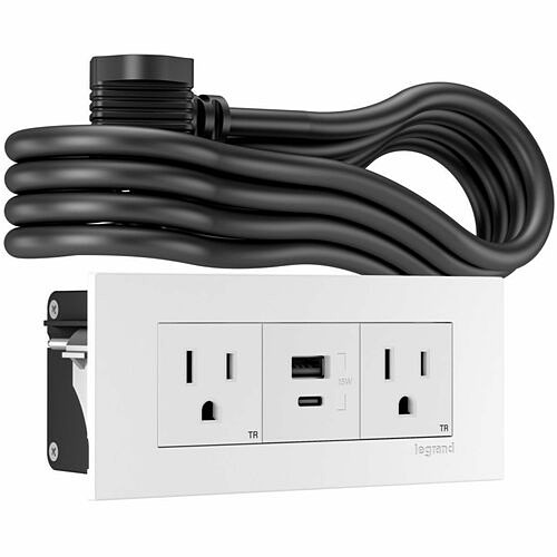 Middle Atlantic F3RUR6PRWC Power/Data Outlets Wiremold Dash Series 3-cube Fpc - White - 2 X Power Receptacles - 15 A Recessed Mount - White (f3rur 786776197013