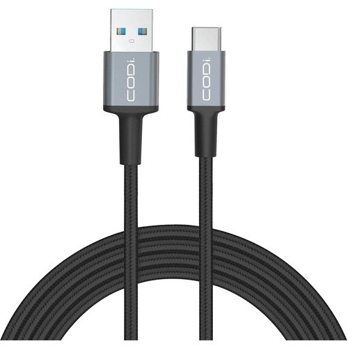 Codi A01100 Cables Codi 3' Usb-a To Usb-c Braided Nylon Charge And Sync Cable - 3 Ft Usb/usb-c Data Transfer Cable - Firs 633886014528