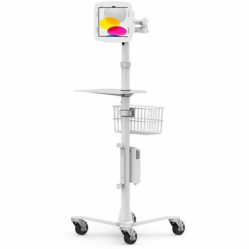 Maclocks MCRSTDEXW209IPDSW Miscellaneous Kits Ipad 10th-11th (a16) Gen Space Enclosure Medical Rolling Cart Extended White (mcrstdexw209ipdsw) 819472026896